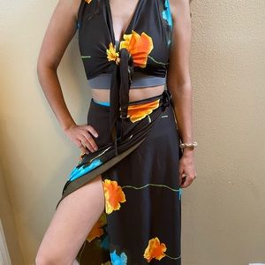 Wrap around skirt and top set